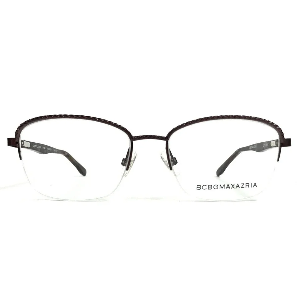BCBGMAXAZRIA Eyeglasses Frames VINCENZA CHESTNUT Cat Eye Half Rim 52-17-130